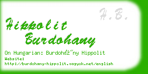 hippolit burdohany business card